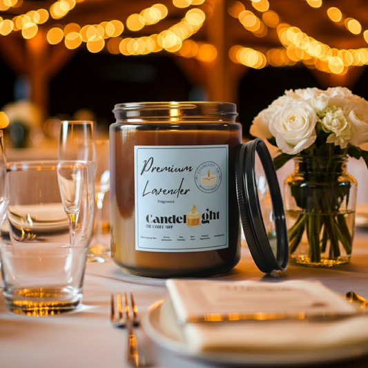 Premium Lavender Amber Jar Soy Wax Candle | Hand-Poured Amber Jar Aromatherapy